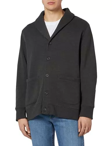 Amazon Essentials Herren Strickjacke aus Fleece mit langen Ärmeln und Schalkragen