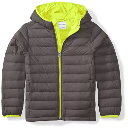 Amazon Essentials Jungen Wasserabweisende Kapuzenjacke verstaubar