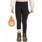 AMIYOYO Thermoleggings Mädchen Gefütterte Fleece Leggings Winter Kinder
