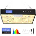 Angseen LED Grow Lampe 100W mit Timer und Vollspektrum für Pflanzenwachstum