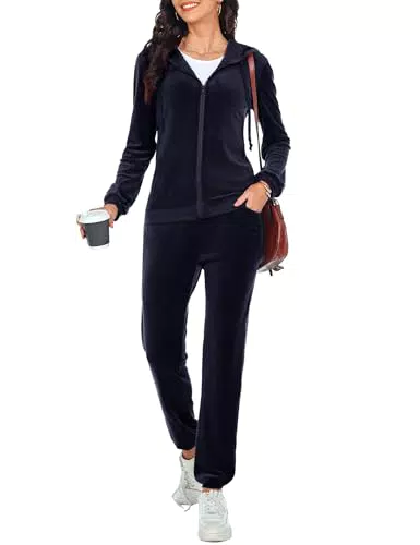 Aottori Damen Velours Sportanzug Trainingsanzug Jogginganzug für Frauen