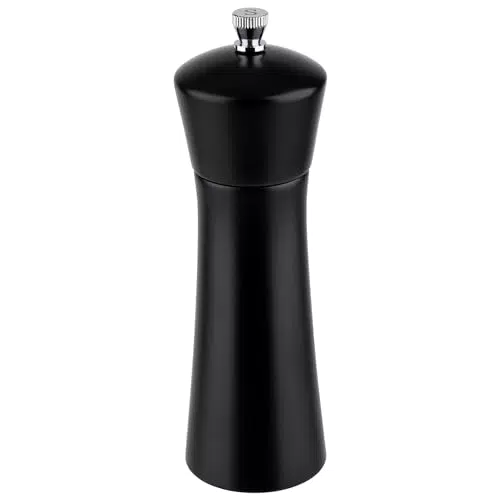 APS Salzmühle Gewürzmühle aus Akazienholz mit Edelstahl-Mahlwerk, Ø 5 cm