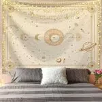 Arawat Mondphasen Wandteppich - Psychedelic Gothic Boho Wanddeko