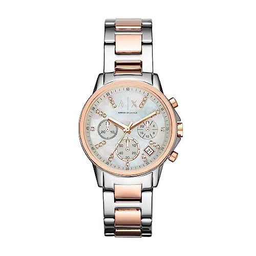 Armani Exchange Damen Uhr Quarz Chronograph AX4331 Edelstahlarmband 36mm