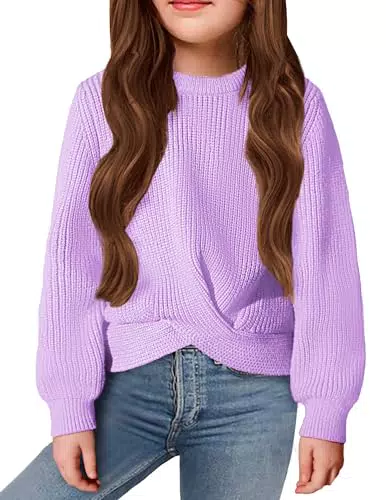 Arshiner Mädchen Pullover Strickpullover Warm Rundhals Herbst Winter Langarm