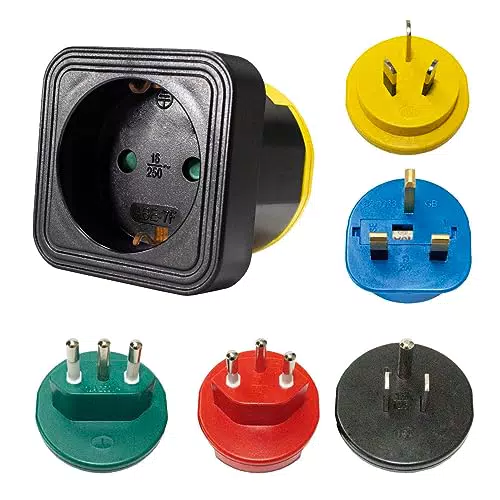 Schwabe Weltreiseadapter - Universaladapter mit 5 Ländermodulen, Typ B, G, I, J, L