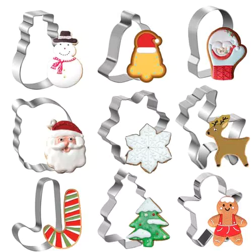 Keksausstecher Weihnachten Set aus Edelstahl für Plätzchen und Fondant