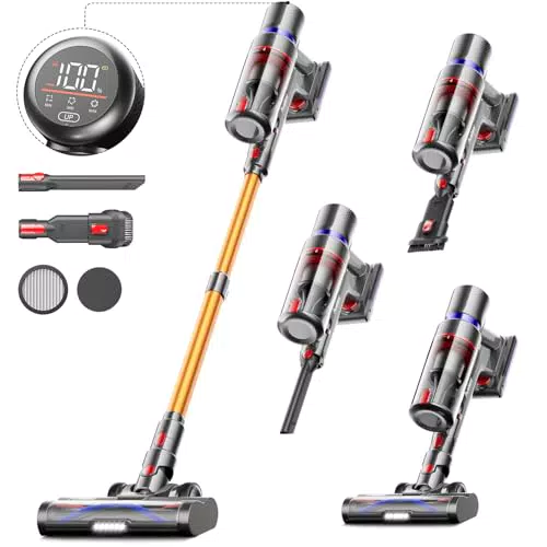 Avalsor Akku Staubsauger 45000Pa, 550W, kabellos mit LED Touchscreen und Anti-Tangle-Bürste