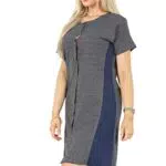 Bahob® Damen-Nachthemd aus Baumwolle, kurzärmelig, Loungewear, Modell Wg-102-a
