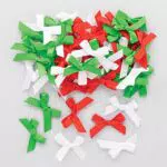 Baker Ross AX298 Selbstklebende Satin Weihnachtsschleifen für kreative Bastelprojekte