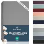 BARBONS Spannbettlaken 100% Baumwolle, Oeko-TEX zertifiziert, Jersey
