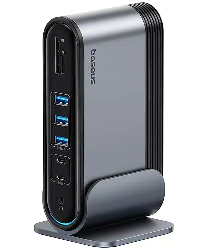 Baseus Docking Station USB C 4K 60Hz mit 2 HDMI, DisplayPort und Gigabit Ethernet