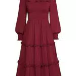 Belle Poque Midikleid Elegant Rüschenkleid Renaissance Gothic Abendkleid