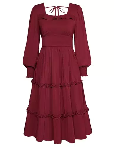 Belle Poque Midikleid Elegant Rüschenkleid Renaissance Gothic Abendkleid