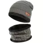 Bequemer Laden Winter Beanie Mütze und Schal Set aus Wolle für Herren und Damen