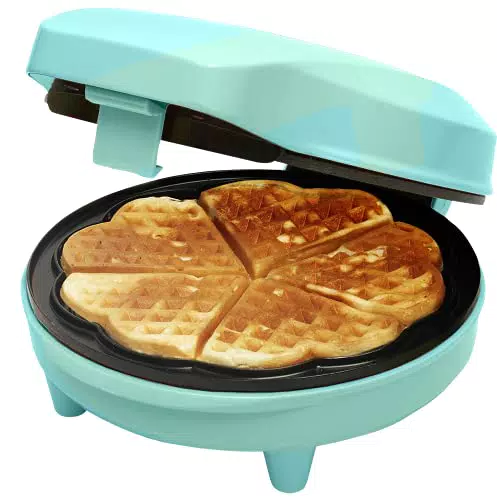 Bestron Waffeleisen für klassische Herzwaffeln, Waffelmaker mit Antihaftbeschichtung für Waffeln in Herzform