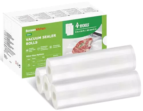 Bonsenkitchen Vakuumrollen 20cm x 5m - Profi Vakuumbeutel für Sous Vide und Lebensmittel