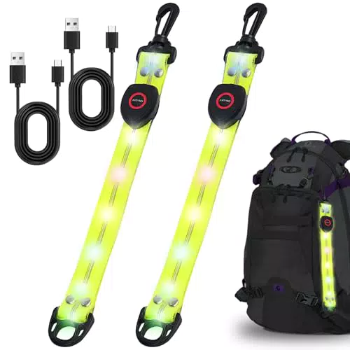 BORDEAG LED Blinklicht Reflektor Anhänger, USB Aufladbar, Sicherheitslicht für Outdoor-Aktivitäten