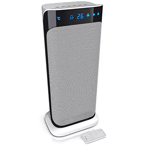 Brandson - Heizlüfter mit Fernbedienung energiesparend leise - Keramik-Heizlüfter Badezimmer - Oszillationsfunktion - 2x Heizstufen - Timer - Heizung Heater