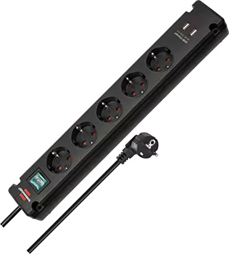 Brennenstuhl Bremounta Steckdosenleiste mit USB-Ladefunktion und Schalter