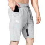 BROKIG Herren Gym Shorts aus Baumwolle für Fitness und Sport mit Taschen
