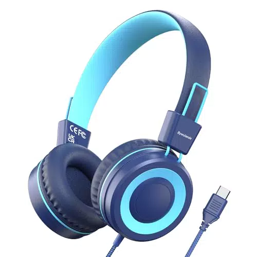 Bywulanda USB Typ C Kinder Kopfhörer - 94 dB Lautstärkebegrenzung, HD-Stereo