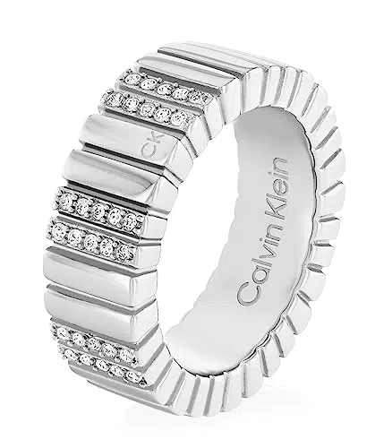 Calvin Klein Damenring MINIMALISTIC METALS mit Kristallen - 35000440D