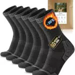 CAOZITOU Merino Wandersocken Herren - Gepolsterte Thermo Trekkingsocken für Outdoor