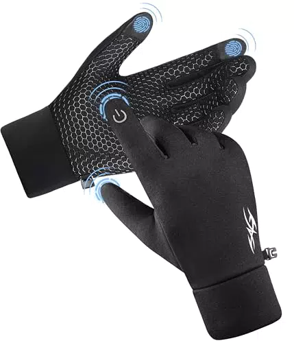 CAOZITOU Thermo Fahrradhandschuhe für Herren und Damen, wasserdicht und rutschfest