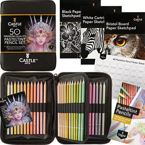 Castle Art Supplies Pastellstifte-Set mit Reißverschlussetui für Künstler