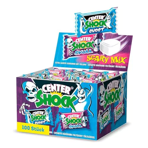 Center Shock Jungle Mix, Box mit 100 Kaugummis, extra-sauer mit Kirsch & Apfel Geschmack