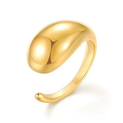 Chunky Gold Ring für Frauen - Hypoallergener, trendiger Statement-Ring