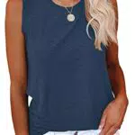 Cicy Bell Damen Ärmelloses Tanktop Rundhalsausschnitt Casual Sommer Baumwolle