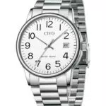 CIVO Herren Armbanduhr Edelstahl Analog Quarz mit Datum, wasserdicht