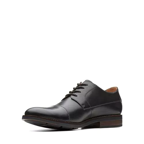Clarks Herren Becken Cap Derbys in Schwarz - Hochwertige Lederschuhe