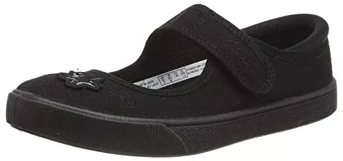 Clarks Mädchen Uniform-Schuh Slipper, Schwarz