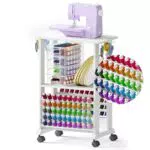 Crafit Nähtisch 3-in-1 Multifunktions-Nähmaschinentisch mit Garnhalter und Rädern