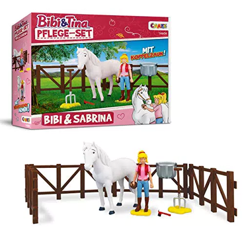 CRAZE BIBI & TINA Turnierset mit Reiterin Pferd Bibi und Sabrina inkl. Reitzubehör Spielfiguren zum Sammeln 14165