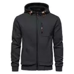 CTU Herren Kapuzenpullover mit Reißverschluss, langärmelig, Fleece Sweatshirt