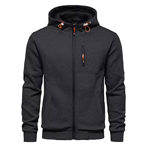 CTU Herren Kapuzenpullover mit Reißverschluss, langärmelig, Fleece Sweatshirt