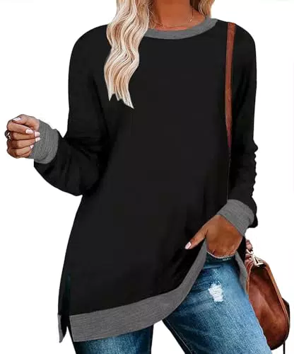 Cuptacc Damen Sweatshirt mit Rundhalsausschnitt – Langarm Pullover für Herbst 2024
