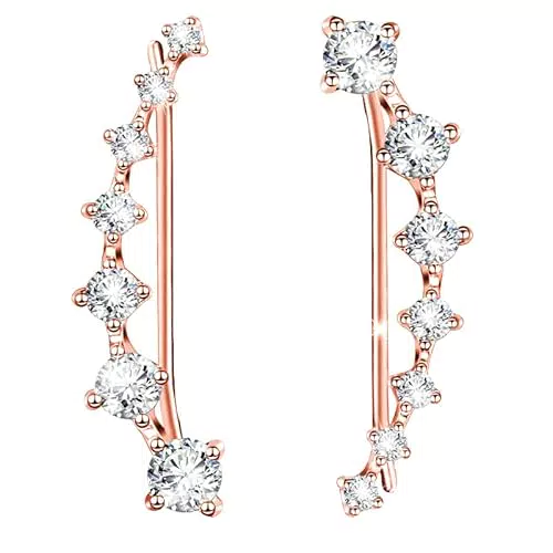 Sterling Silber Damen Ohrringe hypoallergen mit 7 Kristallen – Geburtstagsgeschenk