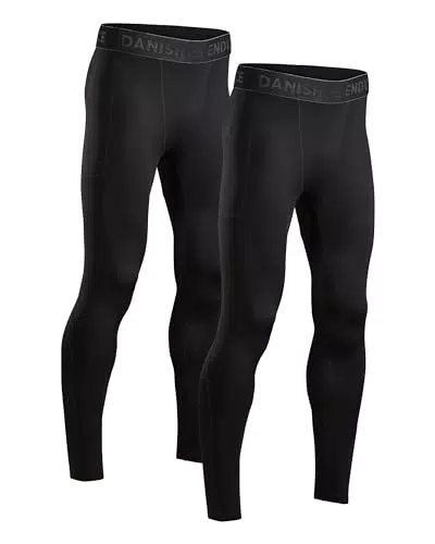 Kompressionshose für Herren von DANISH ENDURANCE - Lange Laufhose mit Taschen