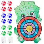 Dinosaurier Spielzeug: Klett Dartscheibe für Kinder – Dart Wurfspiel ab 3 Jahren
