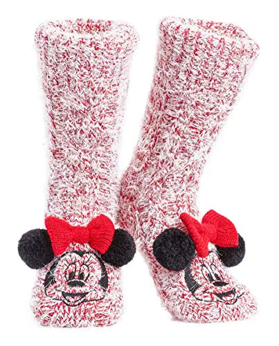 Disney Antirutschsocken Damen mit 3D-Ohren - Kuschelsocken für den Winter