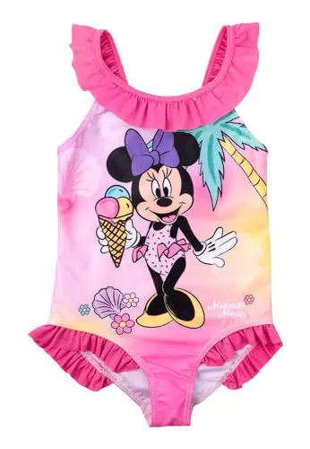 Disney Minnie Mouse Badeanzug mit Rüschen für Mädchen - Kinder Schwimmanzug