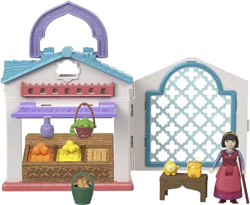Disney Wish Dahlia Marktplatz Spielset mit Minipuppe und Zubehörteilen HRH74