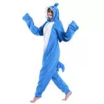 Dressfan Hai Kostüm Jumpsuit Cosplay für Erwachsene, Jugendliche und Kinder
