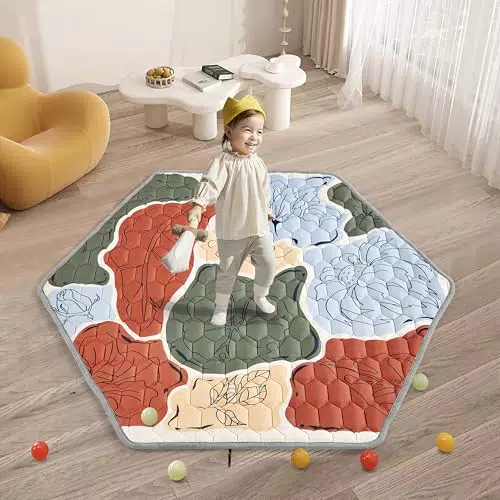 EAQ Krabbelmatte Baby - Faltbare und waschbare Laufstallmatte, rutschfest und extra groß