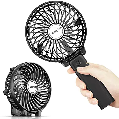 EasyAcc Mini Handventilator - Tragbarer USB Ventilator mit Akku für Reisen und Zuhause